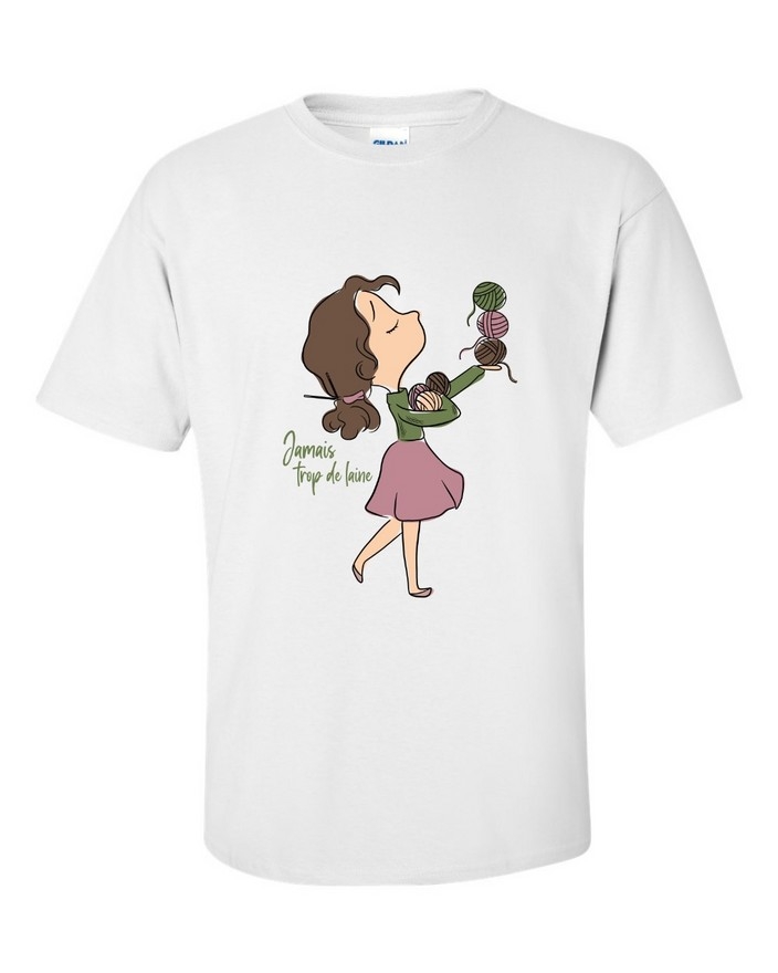 T-Shirt blanc Jamais trop de laine large